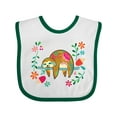 thumbnail image 1 of Inktastic Sloth Cute Girls Flowered Girls Baby Bib, 1 of 4