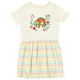 thumbnail image 1 of Inktastic Sloth Cute Girls Flowered Girls Toddler Dress, 1 of 5