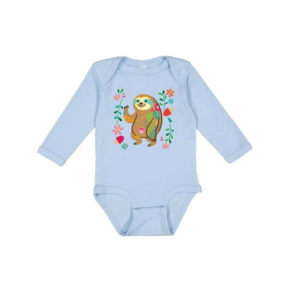 Inktastic Sloth Cute for Girls Girls Long Sleeve Baby Bodysuit