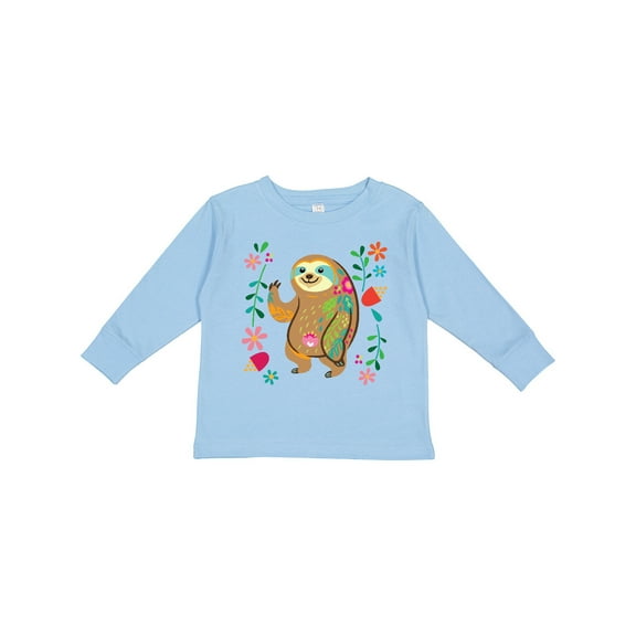 Inktastic Sloth Cute for Girls Girls Long Sleeve Toddler T-Shirt