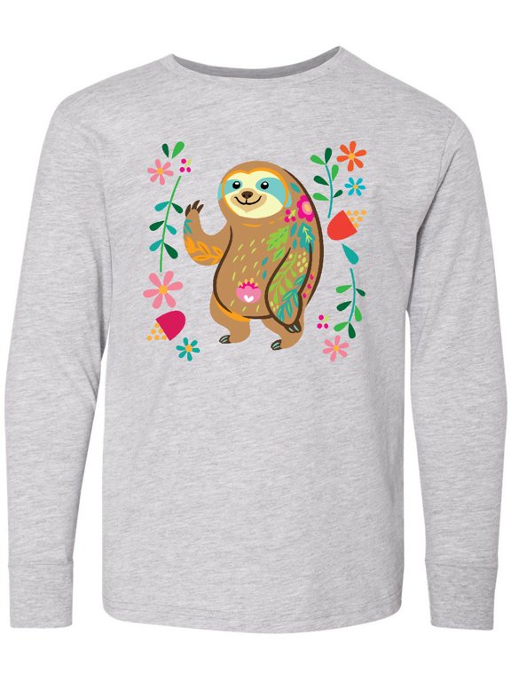 Sloth Cute for Girls Long Sleeve Youth T-Shirt