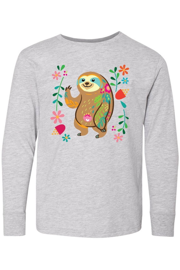 Sloth Cute for Girls Long Sleeve Youth T-Shirt