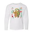 thumbnail image 1 of Inktastic Sloth Cute for Girls Long Sleeve Youth T-Shirt, 1 of 5