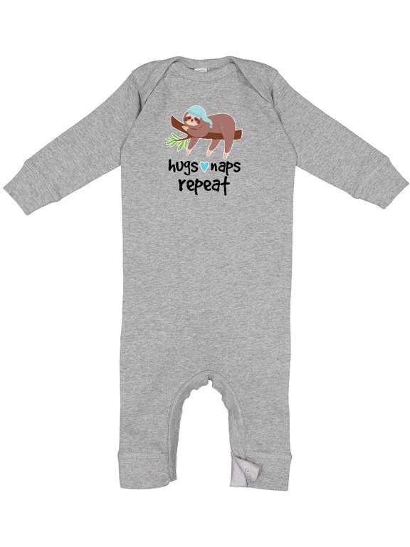 Sloth Hugs Naps Repeat Baby Romper Coveralls