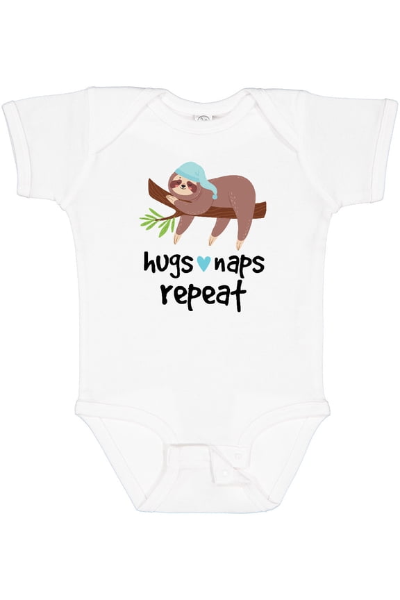 Sloth Hugs Naps Repeat Boys Baby Bodysuit