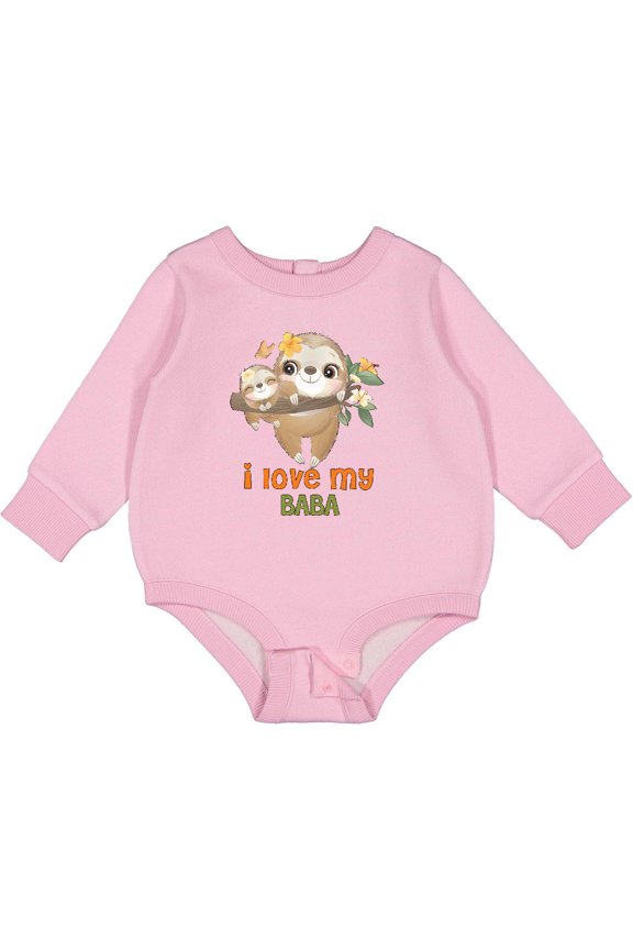 Sloth I Love My Baba Baby Fleece Bodysuit