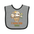 thumbnail image 1 of Inktastic Sloth I Love My Baba Boys or Girls Baby Bib, 1 of 4