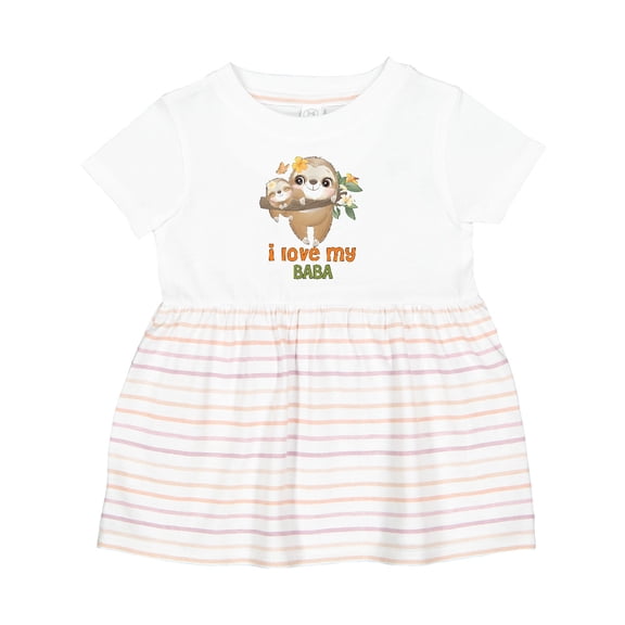 Inktastic Sloth I Love My Baba Girls Baby Dress