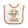 thumbnail image 1 of Inktastic Sloth I Love My Babushka Boys or Girls Baby Bib, 1 of 4