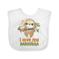 Inktastic Sloth I Love My Babushka Boys or Girls Baby Bib
