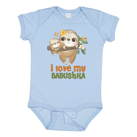 Inktastic Sloth I Love My Babushka Boys or Girls Baby Bodysuit