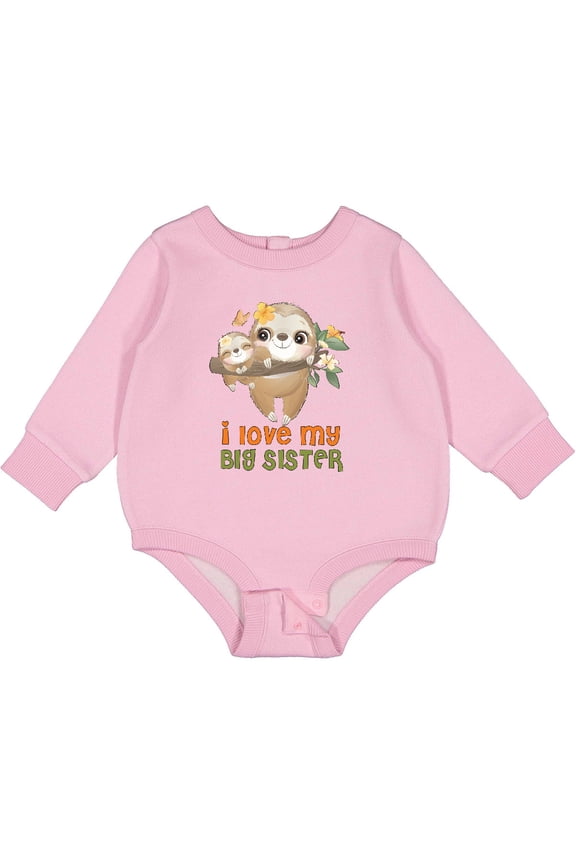 Sloth I Love My Big Sister Baby Fleece Bodysuit