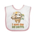 thumbnail image 1 of Inktastic Sloth I Love My Big Sister Boys or Girls Baby Bib, 1 of 4