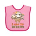 thumbnail image 1 of Inktastic Sloth I Love My Big Sister Boys or Girls Baby Bib, 1 of 4