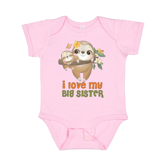 Inktastic Sloth I Love My Big Sister Boys or Girls Baby Bodysuit