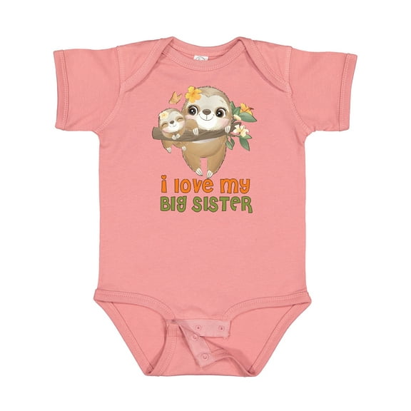 Inktastic Sloth I Love My Big Sister Boys or Girls Baby Bodysuit