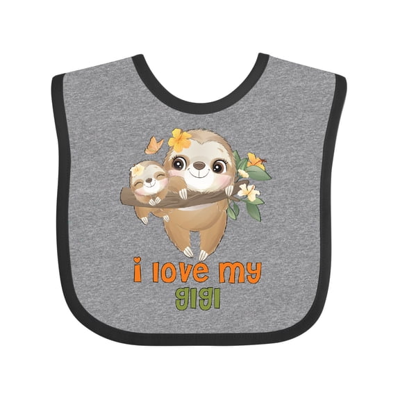 Inktastic Sloth I Love My Gigi Boys or Girls Baby Bib