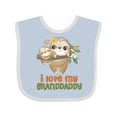 thumbnail image 1 of Inktastic Sloth I Love My Granddaddy Boys or Girls Baby Bib, 1 of 4