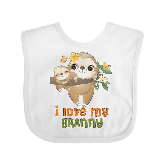 Inktastic Sloth I Love My Granny Boys or Girls Baby Bib