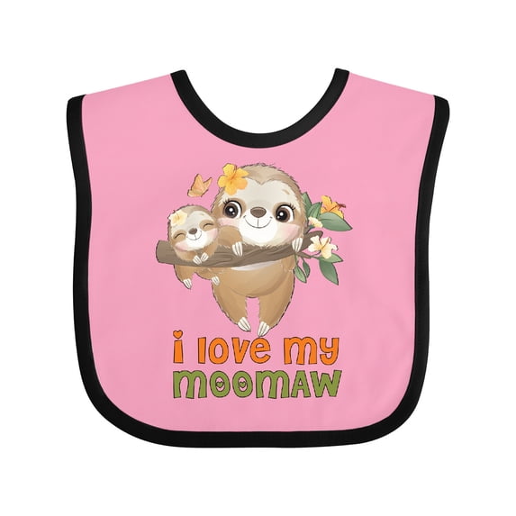 Inktastic Sloth I Love My Meemaw Boys or Girls Baby Bib
