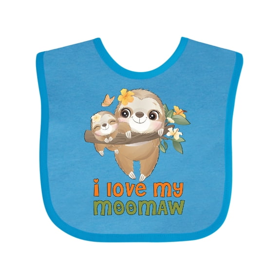 Inktastic Sloth I Love My Meemaw Boys or Girls Baby Bib