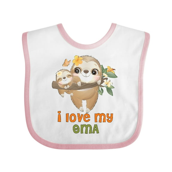Inktastic Sloth I Love My Oma Boys or Girls Baby Bib