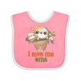 thumbnail image 1 of Inktastic Sloth I Love My Oma Boys or Girls Baby Bib, 1 of 4
