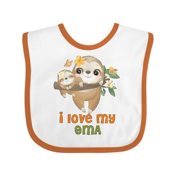 Inktastic Sloth I Love My Oma Boys or Girls Baby Bib
