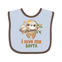 Inktastic Sloth I Love My Savta Boys or Girls Baby Bib