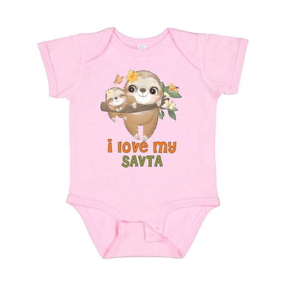 Inktastic Sloth I Love My Savta Boys or Girls Baby Bodysuit
