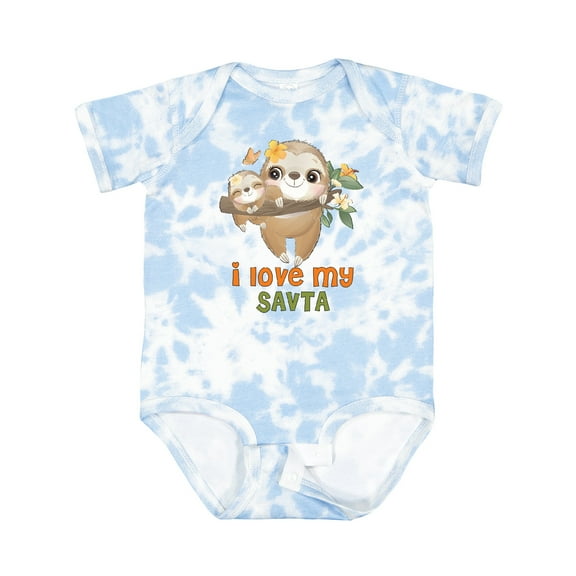 Inktastic Sloth I Love My Savta Boys or Girls Baby Bodysuit