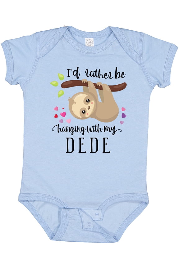 Sloth I'd Rather Be Hanging with Dede Boys or Girls Baby Bodysuit
