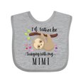 thumbnail image 1 of Inktastic Sloth I'd Rather Be Hanging with Mimi Boys or Girls Baby Bib, 1 of 4