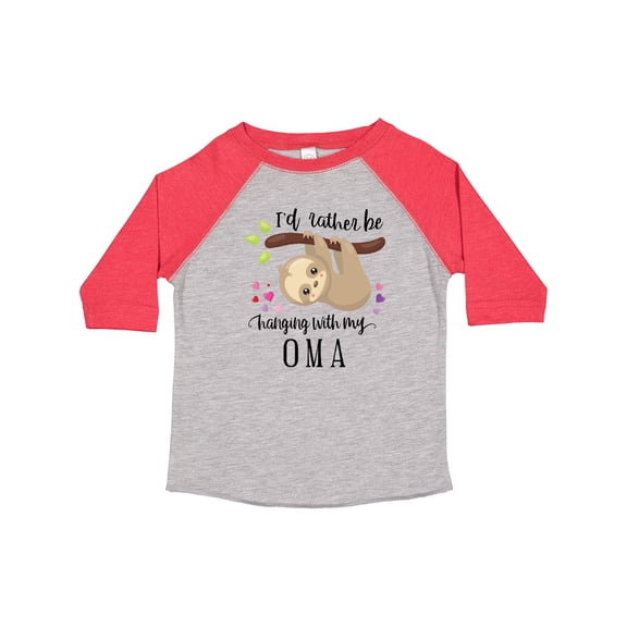 Inktastic Sloth I'd Rather Be Hanging with Oma Boys or Girls Toddler T-Shirt