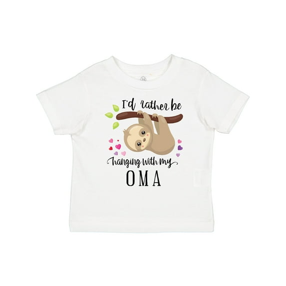 Inktastic Sloth I'd Rather Be Hanging with Oma Boys or Girls Toddler T-Shirt
