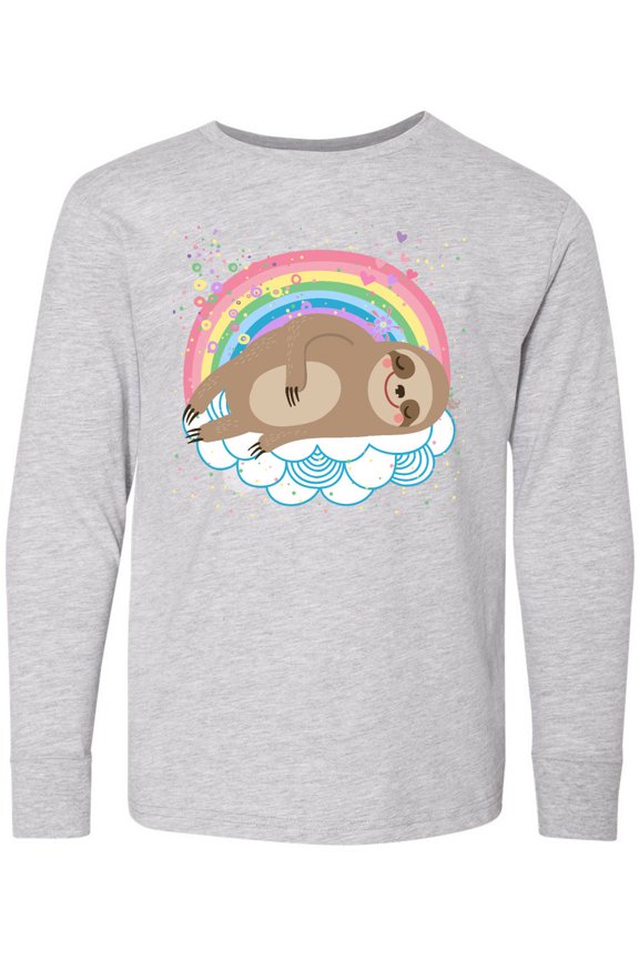 Sloth Lover Cute Animal Long Sleeve Youth T-Shirt