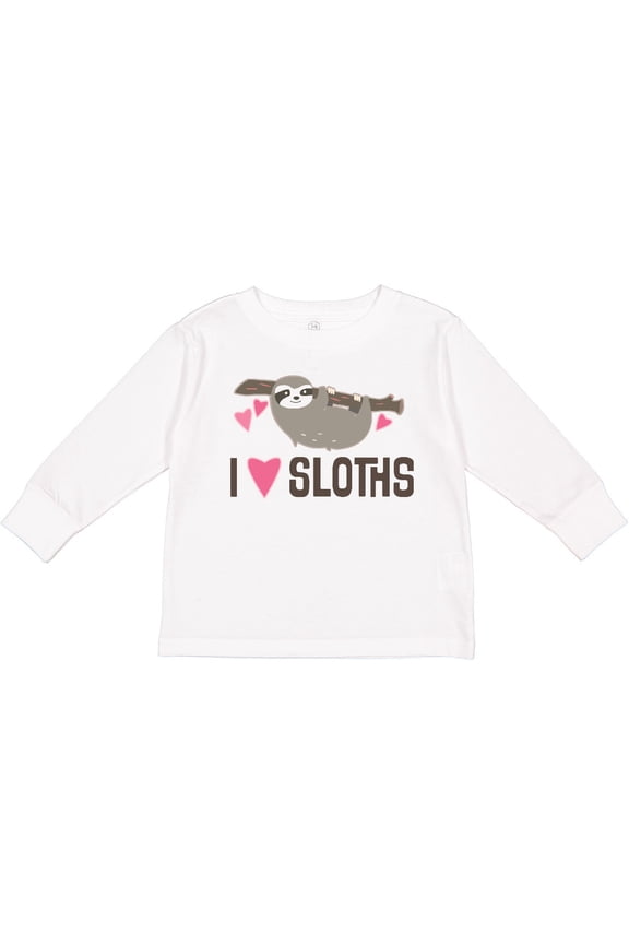 Sloth Lover Rain Forest Girls Long Sleeve Toddler T-Shirt