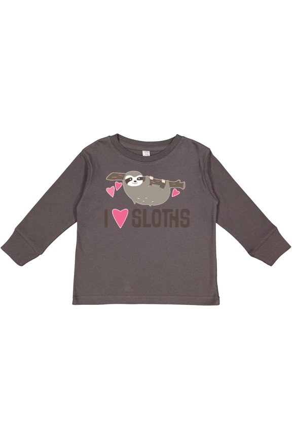 Sloth Lover Rain Forest Girls Long Sleeve Toddler T-Shirt