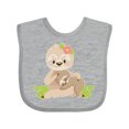 thumbnail image 1 of Inktastic Sloth Mom with Baby Sloth and Flowers Boys or Girls Baby Bib, 1 of 4