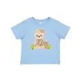 thumbnail image 1 of Inktastic Sloth Mom with Baby Sloth and Flowers Boys or Girls Baby T-Shirt, 1 of 5