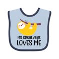 thumbnail image 1 of Inktastic Sloth My Great Aunt Loves Me Boys or Girls Baby Bib, 1 of 4