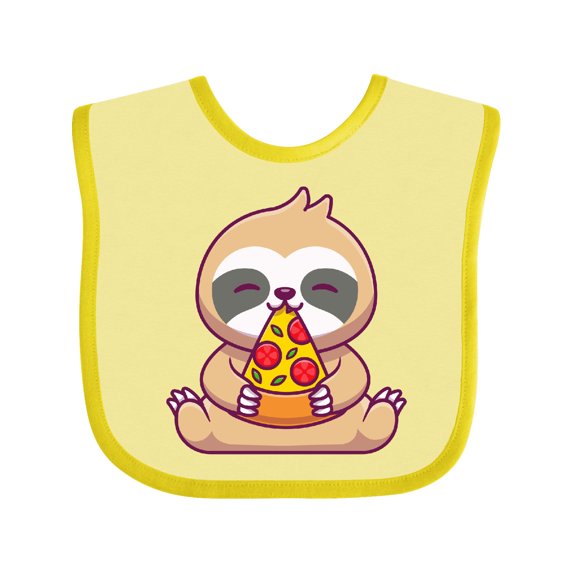 Inktastic Sloth Pizza Boys or Girls Baby Bib