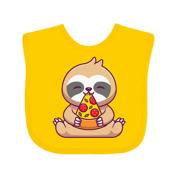 Inktastic Sloth Pizza Boys or Girls Baby Bib