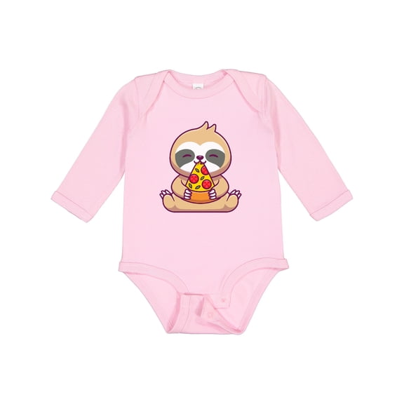 Inktastic Sloth Pizza Boys or Girls Long Sleeve Baby Bodysuit