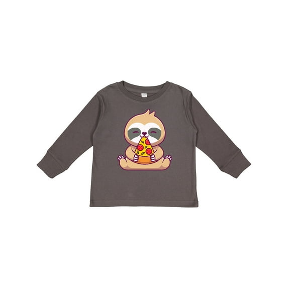 Inktastic Sloth Pizza Boys or Girls Long Sleeve Toddler T-Shirt