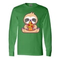 thumbnail image 1 of Inktastic Sloth Pizza Long Sleeve T-Shirt, 1 of 5