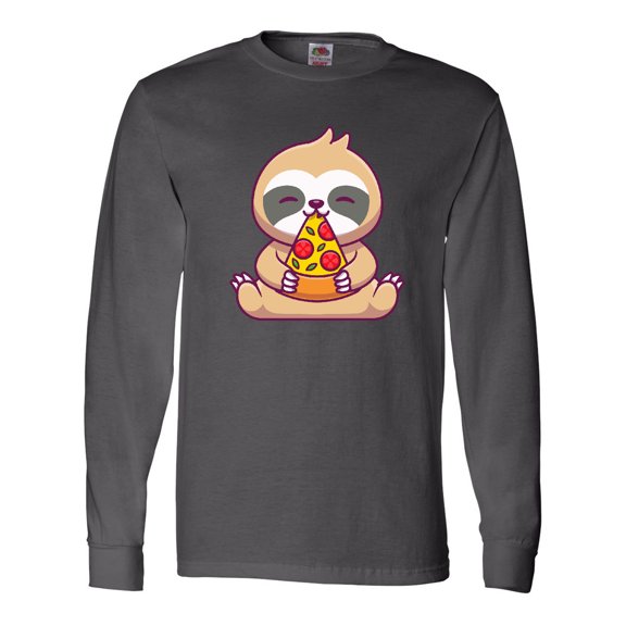 Inktastic Sloth Pizza Long Sleeve T-Shirt