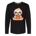 thumbnail image 1 of Inktastic Sloth Pizza Long Sleeve T-Shirt, 1 of 5