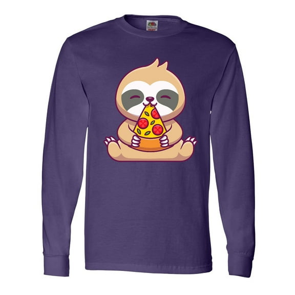 Inktastic Sloth Pizza Long Sleeve T-Shirt