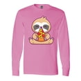 thumbnail image 1 of Inktastic Sloth Pizza Long Sleeve T-Shirt, 1 of 5